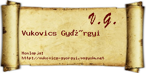 Vukovics Györgyi névjegykártya